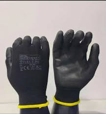 Pu Coated Black on Black Hand Gloves Rifa.