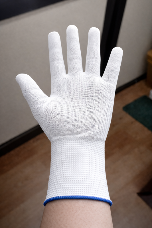 Polyster Lint Free Hand Gloves White