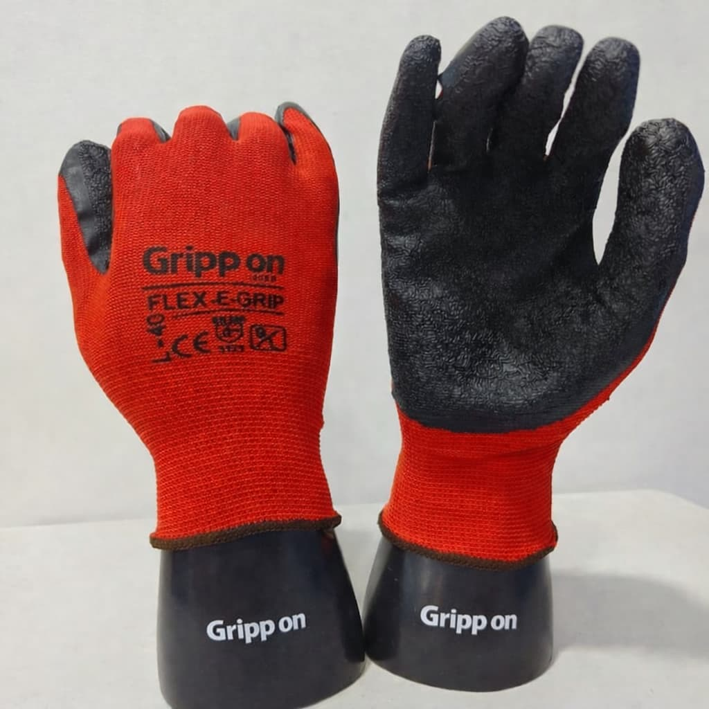 LATEX COATED/RED BLACK/ HAND GLOVES