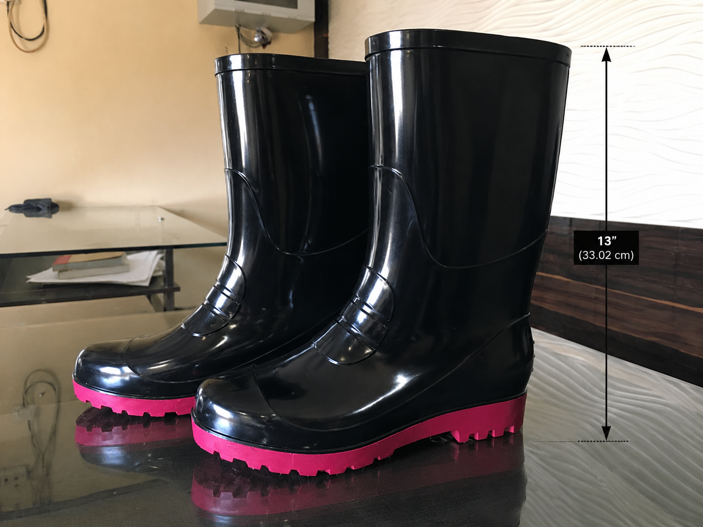 Gum Boot  13" Red& Black With Lining With Toe