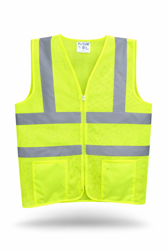 2" Tape  120 GSM Zip Pocket Green Safety Jacket NET  ( JALI )