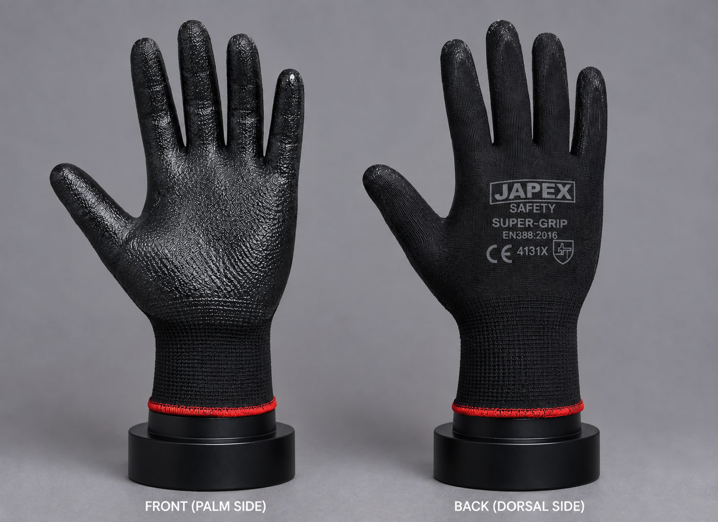 Nitrile Black On Black Hand Gloves 32-35 GM