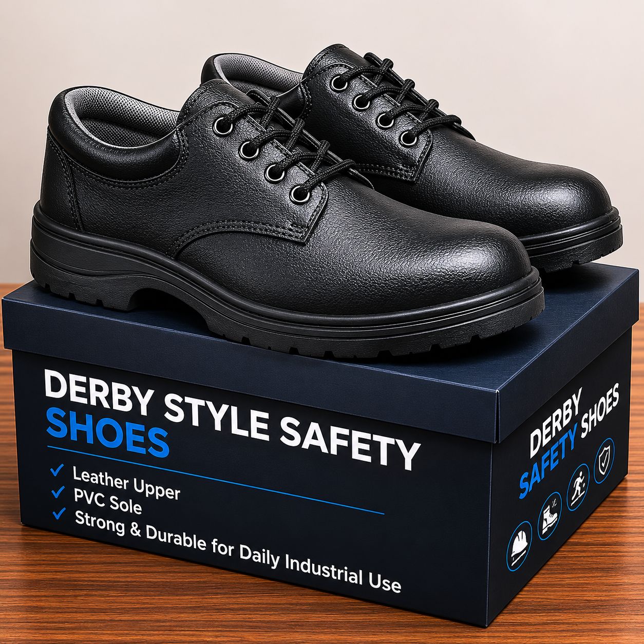 Safety Shoes Durby with Leather Upper &PVC Sole