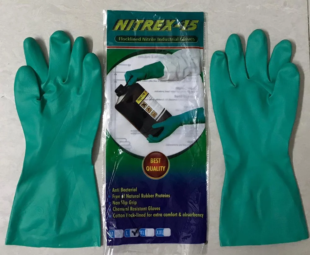 Nitrile hand gloves niterx-15 light green
