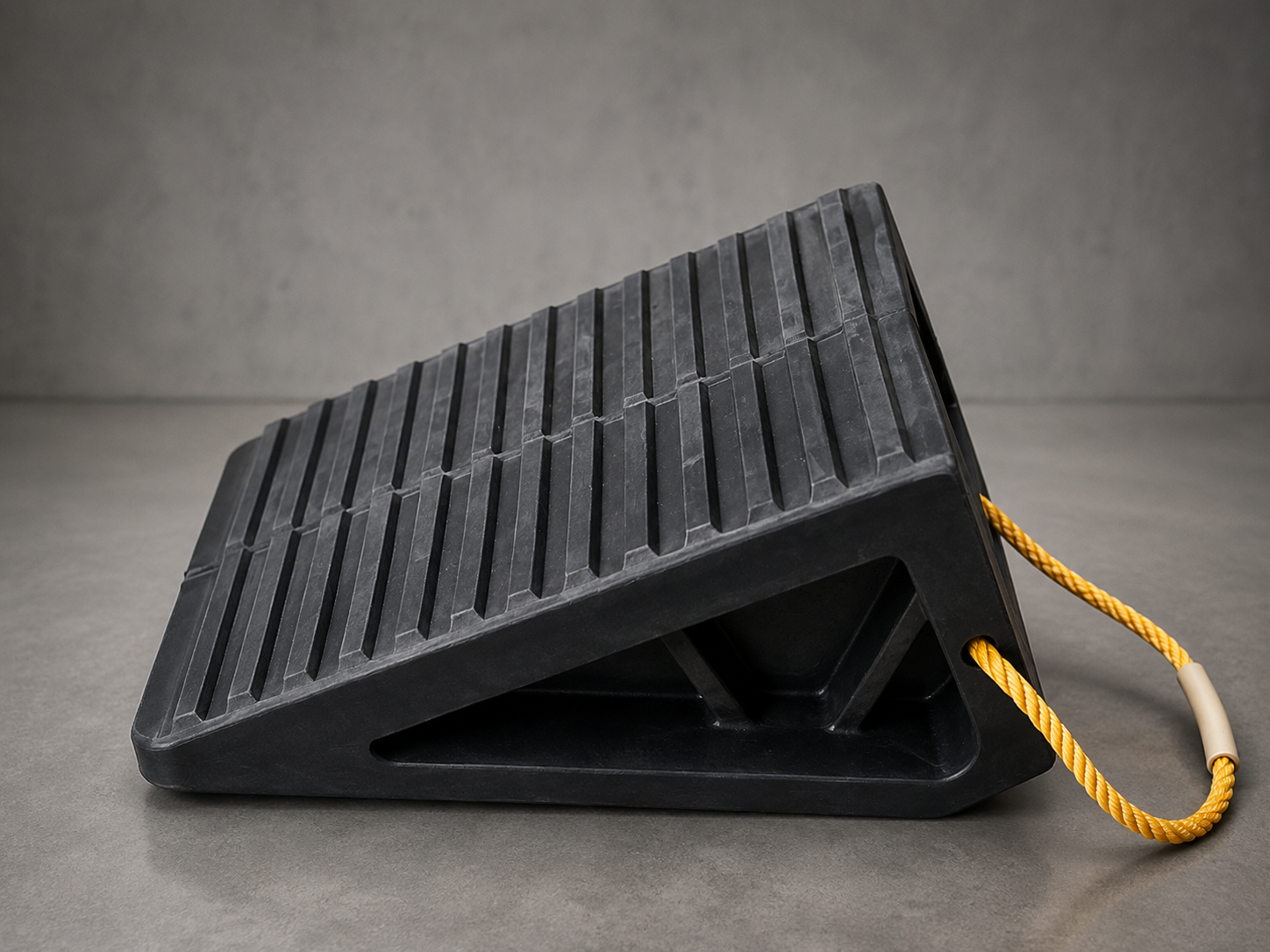 RUBBER TRUCK WHEEL CHOWK with Rope 5kg(Load Capacity 35/50  Tons)
