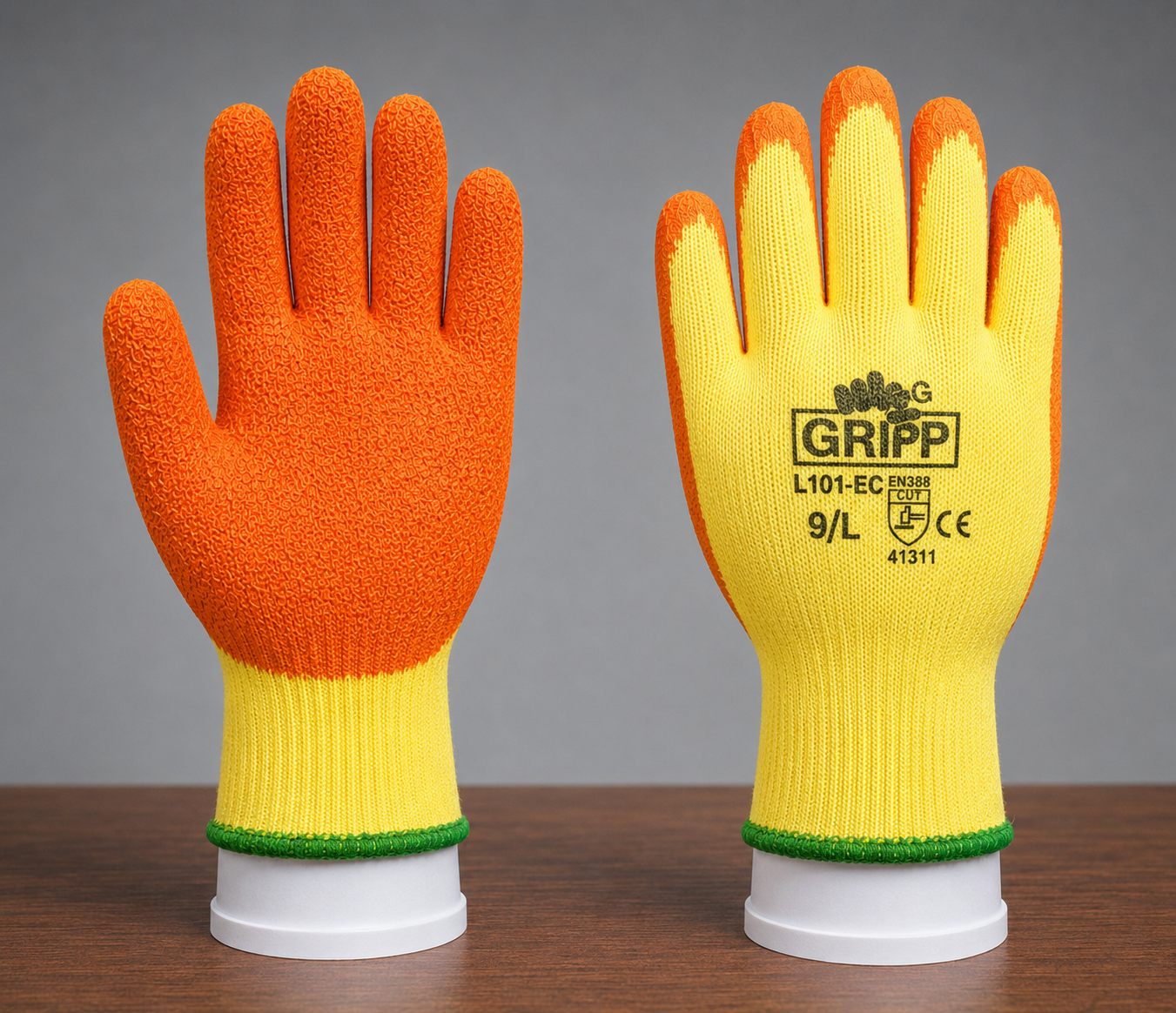 Premium Latex Coated Yellow Orange Grip