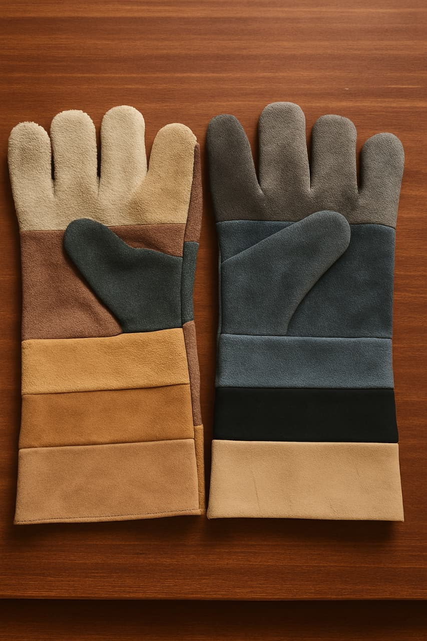 Leather Multi Color Hand Gloves.
