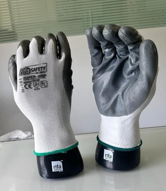 Nitrile Coated White Grey Riffa N - 101  40 gm